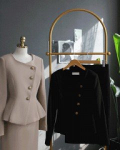 로미아 페플럼 자켓 + 미디스커트 투피스셋업 (S/M/L)