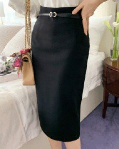 스웰 벨트 미디롱 일자핏 스커트 (S/M/L)-3colors♥