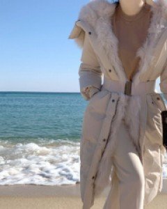 브레시 리얼폭스퍼 롱패딩(벨트세트)(거위털100%)(폭스100%) 2차분 완판