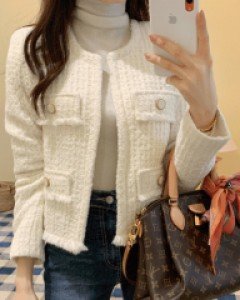 ✨올드머니룩✨(백화점 컬리티) 팝 컬러 라운드 캐시미어 트위드 자켓 (2colors)