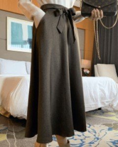 벨리아 리본 플레어 스커트 (3colors)-따뜻소재♥