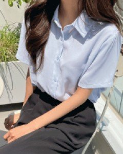 출근해요 실크 반팔셔츠-4color, 부드럽고 시원한 컬러감-실크가공, 찰랑찰랑 시원 - 스타일티바