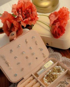 쥬얼리 악세서리 보관함-심플디자인에 미니멀사이즈!!-주문폭주, 베이비핑크 블랙 재진행 - 스타일티바