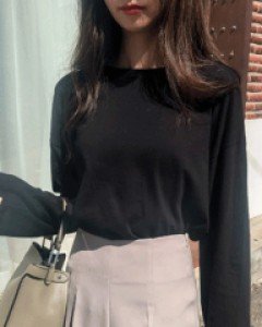 버터랑 싱글트임티셔츠-기본 티셔츠, 면100% 긴팔티-밑단트임, 레이어드티 데일리티 추천-블랙만 가능! - 스타일티바