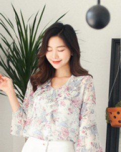 러빙플라워 프릴블라우스-사랑스러운 플라워블라우스 - 스타일티바