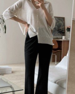 뱃살커버 빅밴딩 부츠컷슬랙스_S,M,L,XL-2color, 뱃살쏙!빅밴딩-보정한듯 핏이 이뻐요~-베이지M만 가능! - 스타일티바