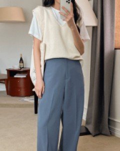 차르르 스판 와이드슬랙스_S,M,L-3color, 잘록 허리라인 핀턱슬랙스-차르르 차르르~ 매력만점 슬랙스 - 스타일티바