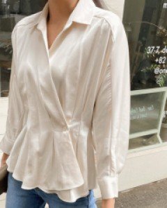 터그 샤틴 랩블라우스-3color, 은은한 샤틴광택-고급미 폭발♥ - 스타일티바