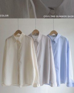 본스 쿨링썸머 셔츠-3color,은근한 시스루로 매력적-무드있는 셔츠 - 스타일티바