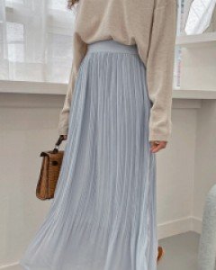 설리 주름 롱스커트_F-4color, 짱짱 뒷밴딩 스커트-여리여리 주름 스커트 - 스타일티바