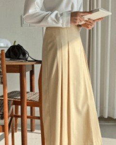 페틴 밴딩 주름스커트_S,M-3color,롱~한 주름스커트로 여리여리 감성♥-뒷밴딩으로 더욱 편하게 입어요! - 스타일티바