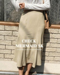 체크 밴딩 머메이드스커트-3color, 은은한 체크스커트-가볍고 찰랑, 스판5%로 더 편해요 - 스타일티바