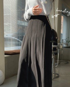 배스 뒷밴딩 주름 롱 스커트_F(44~66)-3color, 살랑살랑 주름치마-세련된 고급진 분위기 가득해요! - 스타일티바