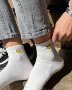 커스터 스마일 양말-3color, 귀요미 패션양말 - 스타일티바