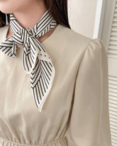 트위 배색 실크스카프-2color, 실크100-큰 사이즈 스카프 - 스타일티바