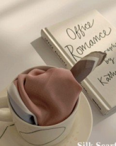 록시 배색 실크 스카프-4color 실크, 무드UP 강추 - 스타일티바