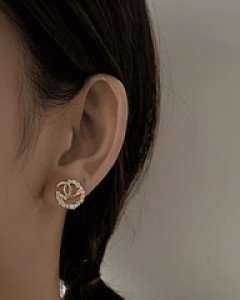 샤메르 큐빅라인 귀걸이-[은침] - 스타일티바