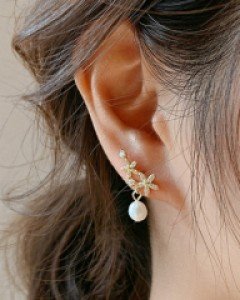 가드닝 진주 귀걸이-[은침] - 스타일티바