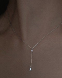 사난느 Y스퀘어 목걸이-[스털링 실버 92.5%] - 스타일티바