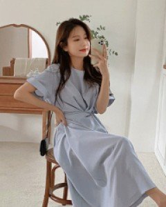 로망 크로스랩 롱원피스-3color, 볼륨감있는 러블리핏-청순한 분위기 가득!-전컬러 모두 이뻐요~ 인기!-베이지,블랙만 가능! - 스타일티바