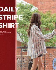 티르 스트라이프 오버핏셔츠-2color, 담백 차분한 포멀한 무드-오버핏으로 군살커버에 딱!-셔츠&아우터로 활용도 100%-코튼100% 피부예민하신 분들도 편하게! - 스타일티바