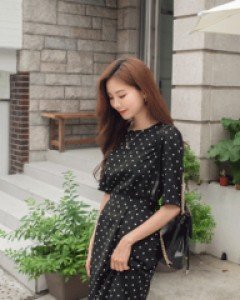 페라보 도트끈원피스-톡톡 찰랑이는~ 쉬폰원피스-로맨틱&사랑스러운 도트원피스-고퀄리티, 인기급상승중-브라운만 가능! - 스타일티바