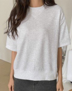 크런치 특양면 5부맨투맨티-7color, 소프트 특양면 맨투맨티-루즈핏으로 체형커버-베이직, 캐쥬얼 다양한 무드 - 스타일티바