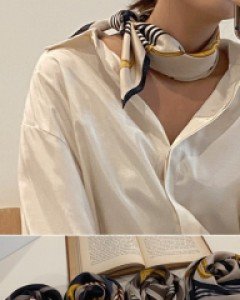 보인 체인 실크스카프-4color, 쌀쌀한 계절-센스있는 쁘띠스카프-고급스러운 체인패턴이에요~ - 스타일티바