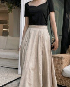 샤크 훌 롱스커트_S,M-3color, 훌스커트로 군살쏙!-우아한 플레어스커트, 가을재진행 - 스타일티바