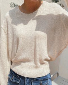 멜리트 유넥 니트티셔츠-4color,가벼운 간절기 니트-여리여리 유넥라인-언제든 편안한 데일리무드 - 스타일티바