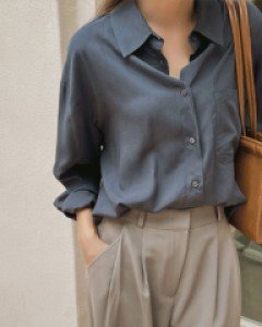 모스 텐셀 실키블라우스-3color,고급스러운 은은한 광택-성숙하고 차분한 분위기의 신상 블랑 - 스타일티바