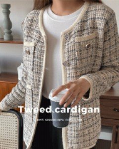 센즈 트위드가디건-2color, 고급스러운 트위드가디건-[특가], 세련되고 차분한 분위기 - 스타일티바