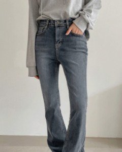 프레스 밴딩스판 부츠컷청바지_S,M,L,XL-더욱 편하고 예쁜 핏-롱다리만들어주는 부츠컷핏-빈티지한 데님워싱 - 스타일티바