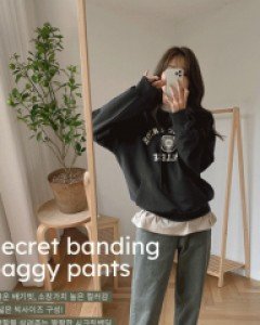 로펜 시크릿밴딩 배기 팬츠_S,M,L,XL,2XL,3XL-폭넓은 빅사이즈 까지 제작!-스타일리시~시크릿밴딩으로 즐겨요~ - 스타일티바