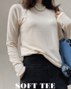 울 텐셀 소프트라운드티-6color,쭉쭉 늘어나는 텐셀스판-부드럽고 포근한 울20%-편하게 데일리로 활용도 200% - 스타일티바