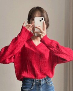 윌스 울 꽈배기 브이니트티-5color,베이직~경쾌한 컬러까지-고밀도 꽈배기짜임-데일리로 입기좋은 포근한 울니트 - 스타일티바