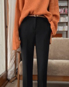 프랑 밴딩기모 슬랙스_S,M,L,XL,2XL,3XL-2color, 따뜻한 이중지 안기모-스몰부터~빅사이즈까지-모던 슬림일자핏 밴딩슬랙스 - 스타일티바