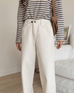 키츠 투버튼 와이드팬츠_S,M,L,XL-2color,톡톡한 코튼 텍스쳐-와이드핏으로 더욱 편하게~ - 스타일티바