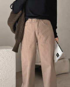 베스 와이드 코튼팬츠_S,M,L,XL-3color,담백한 컬러감-다리부각없는 노보정 핏 - 스타일티바