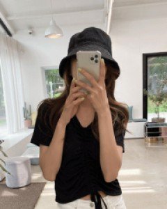 솔몬 데님 워싱벙거지-2color, 워싱스티치 데님벙거지-스트치 포인트로 악세! - 스타일티바