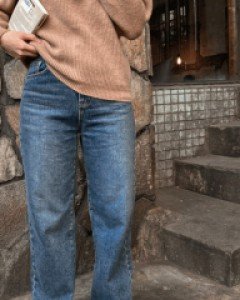 노브 와이드청바지_S,M,L,XL-1color, 와이드 롱 일자핏청바지 - 스타일티바