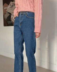 모비딕 세미배기청바지_S,M,L-1color, 편안 따뜻한 세미배기핏 - 스타일티바