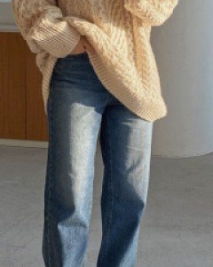멀티 와이드청바지-1color, 매력적인 멋스러운 워싱-더 반하는 네추럴 와이드일자핏 - 스타일티바