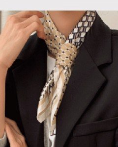 레크 패턴 실크 스카프-기아학패턴 멋스런 쁘티스카프 - 스타일티바