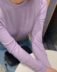 베이 라운드 골지티셔츠-6color, 모달스판 가득 골지 긴팔티 - 스타일티바