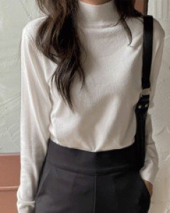 푸민 캐시미어 반폴라니트티-6color, 편안 따뜻 베이직-고퀄리티 캐시미어혼방-#반폴라니트 #반목니트 - 스타일티바