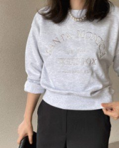 코튼 레터링자수 맨투맨티-3color,데일리 컬러감-레터링자수로 세탁걱정no!-다양하게 즐기기 좋은 맨투맨 - 스타일티바