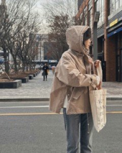 스냅 바람막이 후드자켓-4color, 가벼운 후드야상-다양한 디테일로 멋스러워요 - 스타일티바