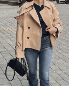 모던타입 숏 트렌치자켓-1color,  디테일 있는 숏 트렌치코트 - 스타일티바