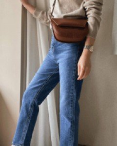 에블 밴딩 세미일자청바지_S,M,L,XL-어디든 잘 어울리는 팬츠-빈티지한 워싱데님-다리부각없이 노보정 핏! - 스타일티바